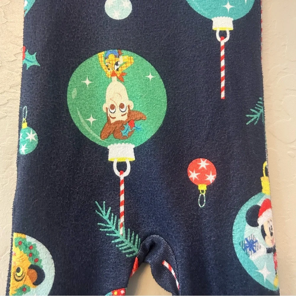 ⭐️Disney 100 Christmas ornament character print footie pajamas size 6-9 months